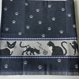Theedoek - Katten - Donker Blauw